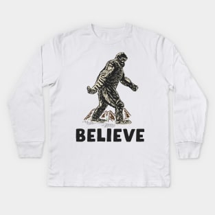 Believe Big Foot Kids Long Sleeve T-Shirt